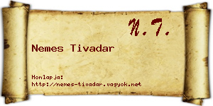 Nemes Tivadar névjegykártya