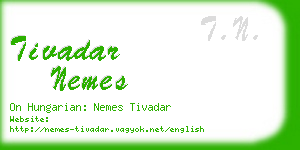 tivadar nemes business card